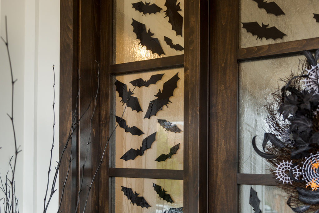 bat decals in door window
